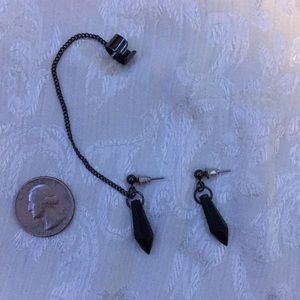 Black chain earrings